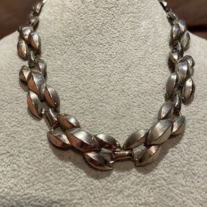 Vintage Chunky Silver Chain Necklace 14” Choker